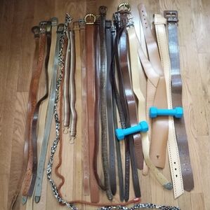 Lot of 24 80s brown womens fashion belts